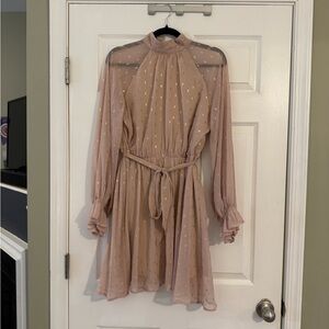 Elegant Sheer Polka Dot Dress